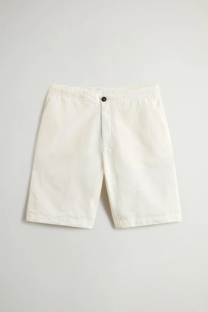 Woolrich Garment-Dyed Cotton- and Linen-Blend Shorts - Men - Blue 4