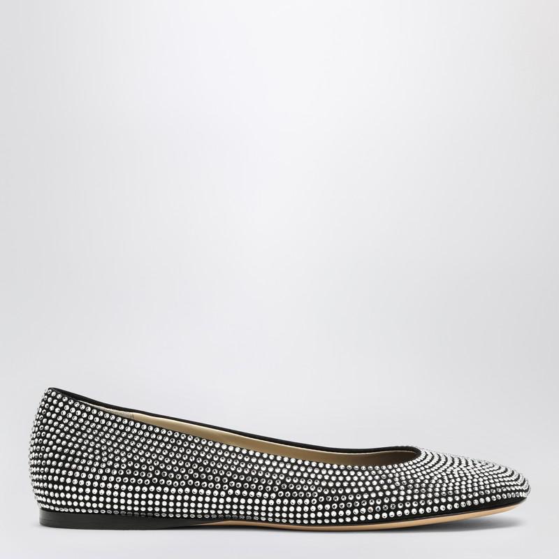 フラットシューズ LOEWE 'Toy' ballet flats Black Loewe Ballerina Toy black leather and rhinestones - Shoes