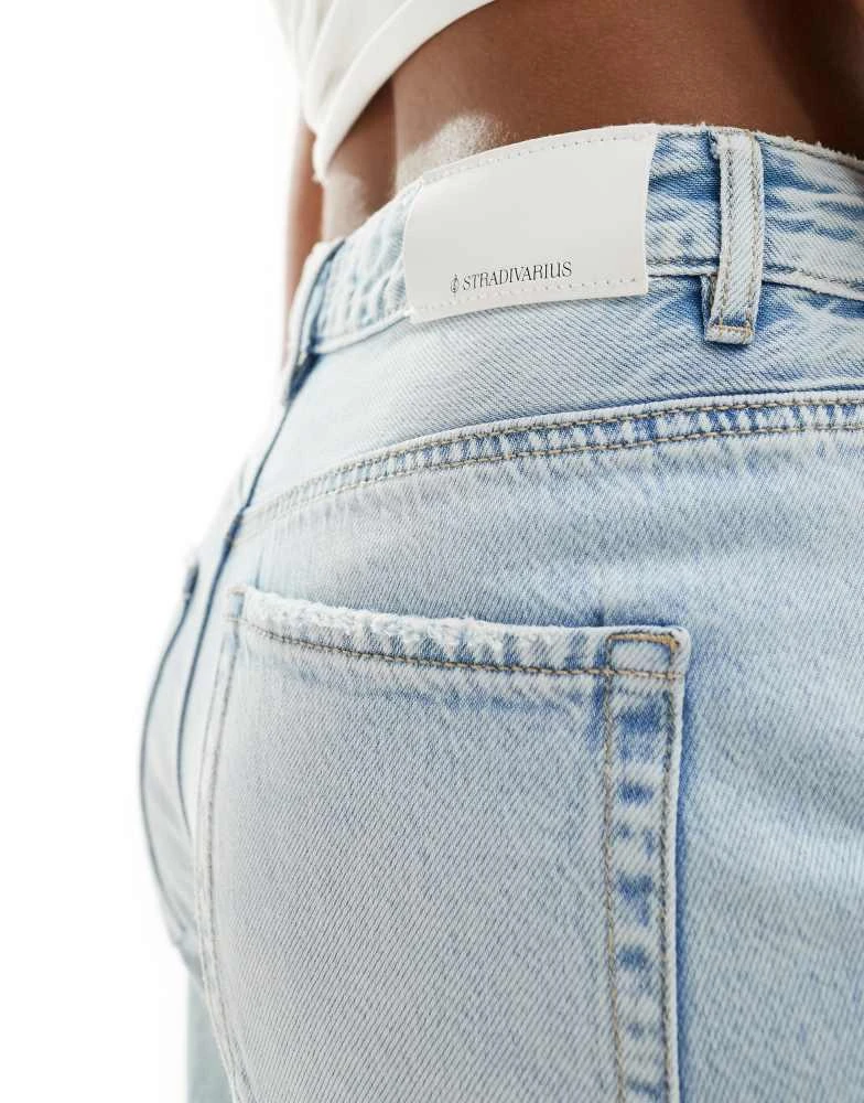 Stradivarius Stradivarius bermuda jorts in light blue 3