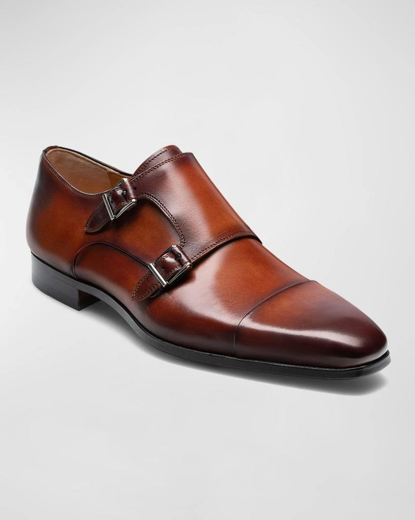 Magnanni Men's Siros Leather Double Monk Strap Loafers 2