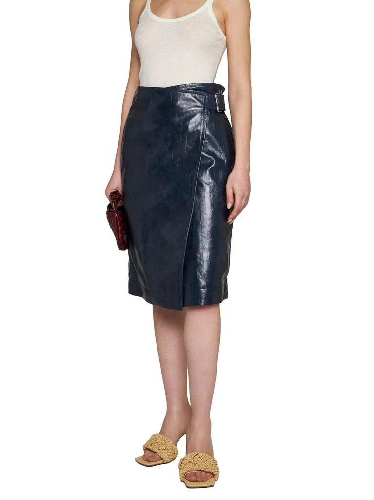 Bottega Veneta Bottega Veneta Embossed Leather Midi Skirt 2