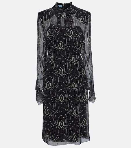 Prada Printed georgette midi dress - Dresses & Skirts - Free Shipping -  BeyondStyle