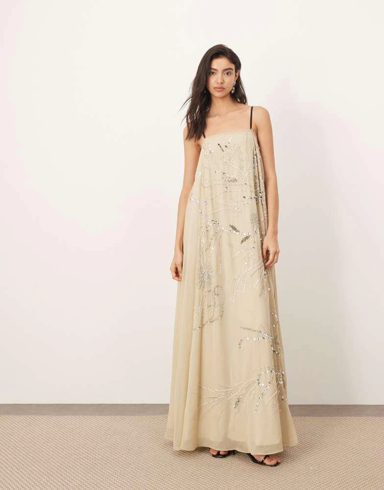 chinese dress ladies White Strapless Maxi Dress S / White