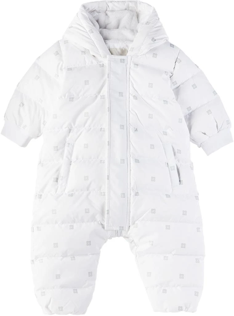 Givenchy Baby White Quilted Down Snowsuit 2