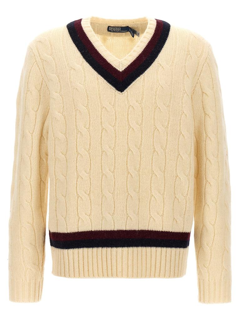Brooks Brothers Vintage-Inspired Tennis V-Neck Sweater in