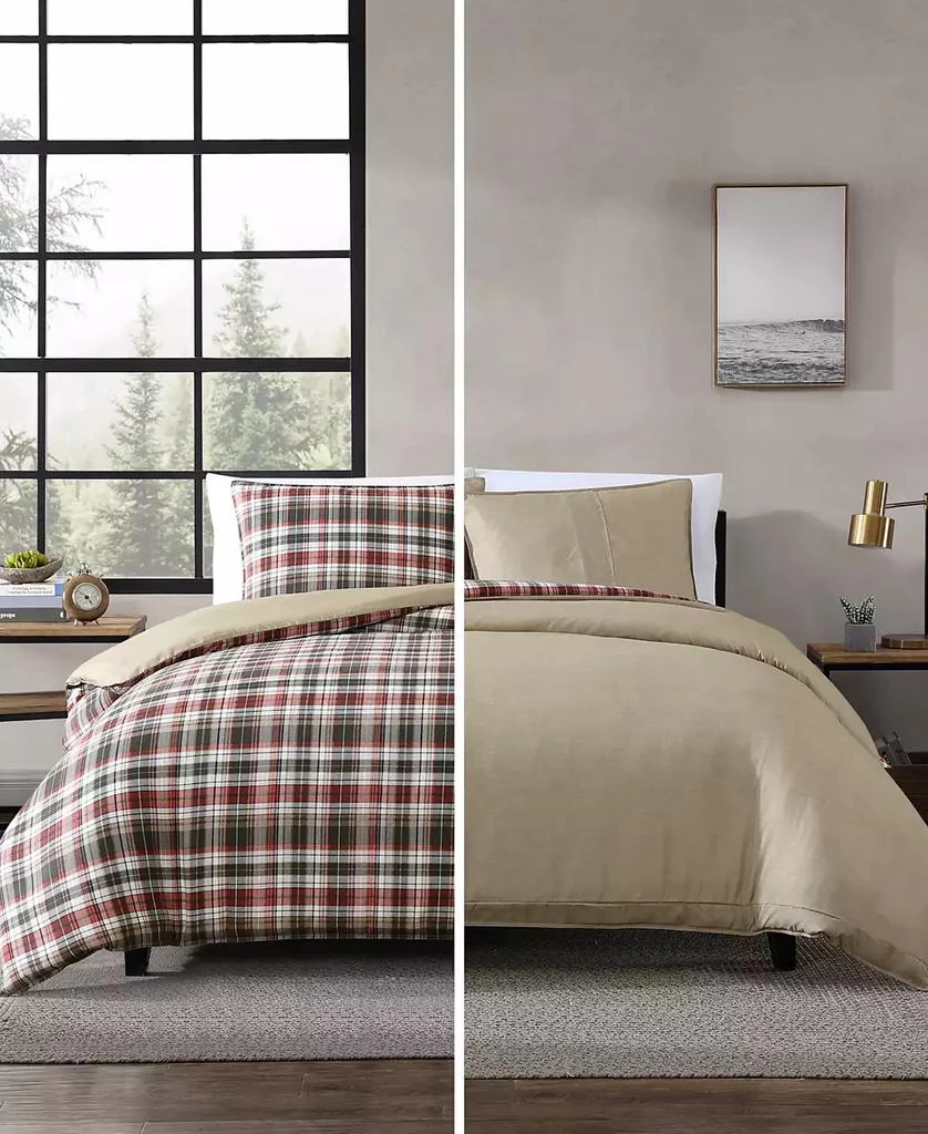 Eddie Bauer Astoria Plaid Microsuede 3 Piece Duvet Cover Set 5
