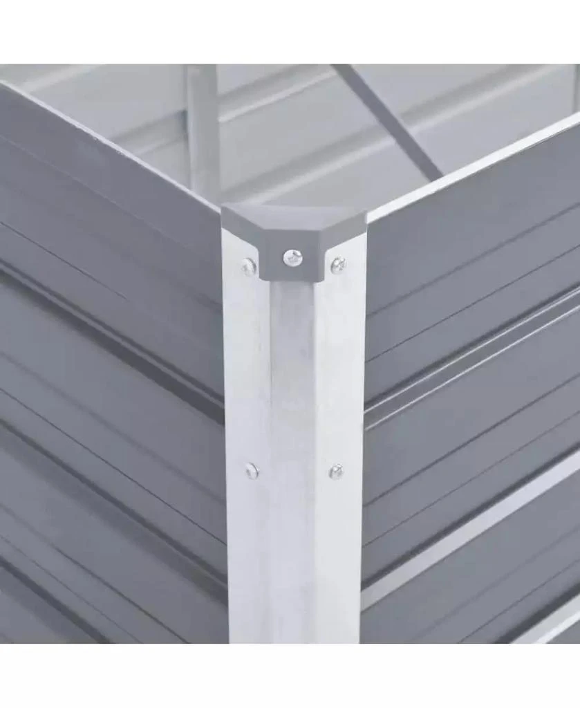 vidaXL Raised Bed Grey Galvanized steel 126 x 15.7 x 17.7 in Durable 3