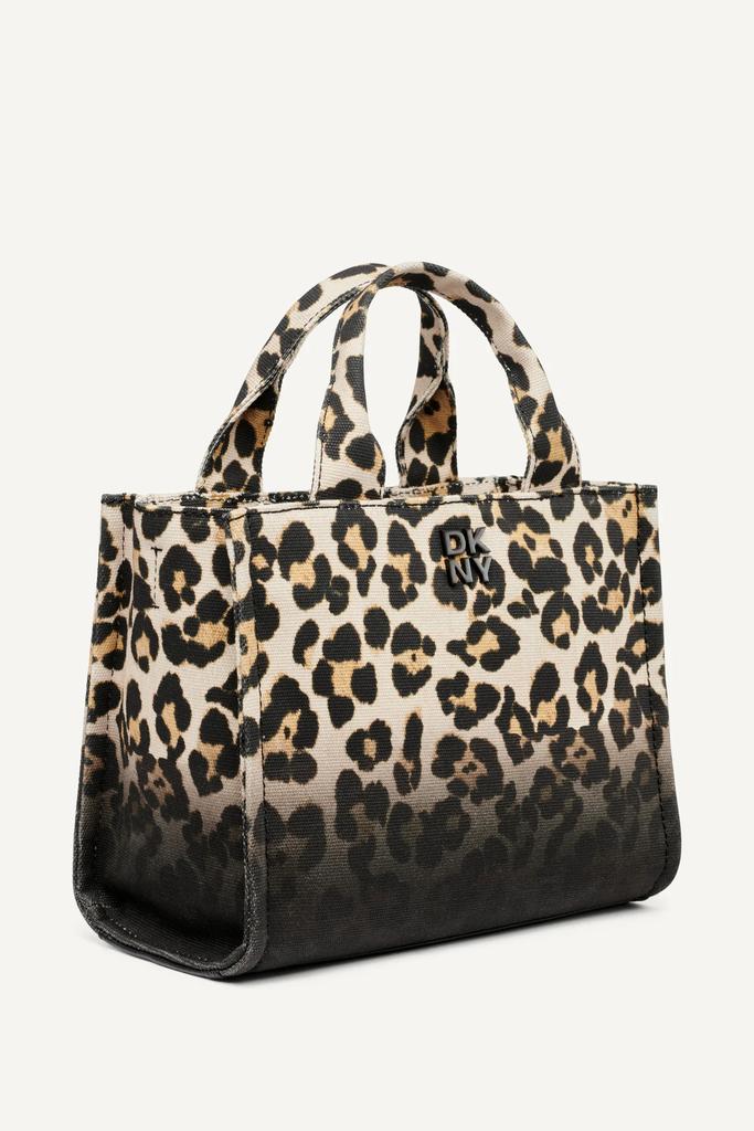 DKNY HADLEE LEOPARD PRINT SMALL LOGO TOTE
