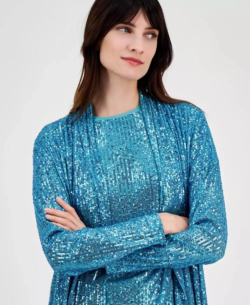 Anne Klein Women's Sequin Embellished Open-Front Jacket 2