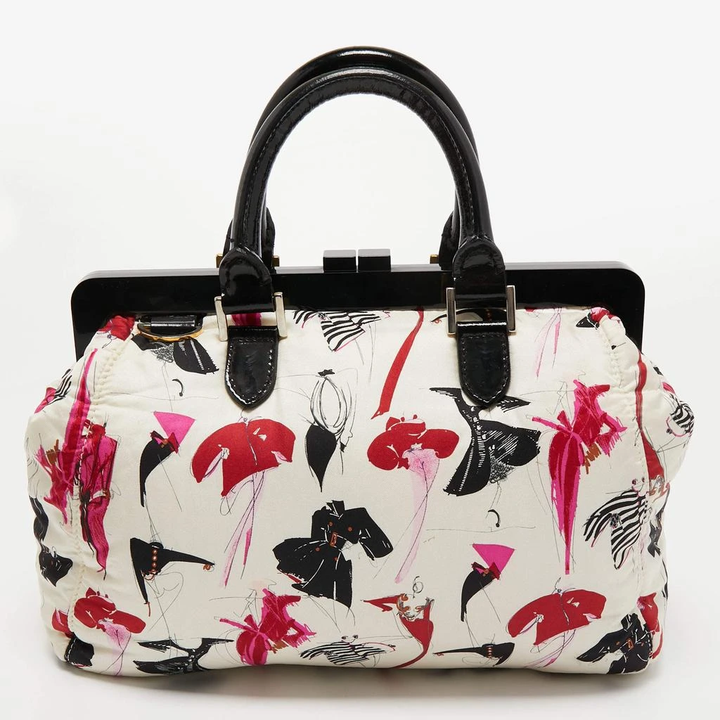 Gianfranco Ferre Gianfranco Ferre Multicolor Nylon and Patent Leather Frame Satchel 4