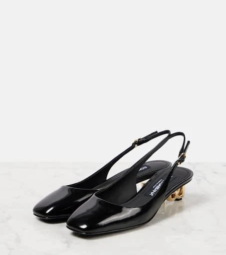 Dolce 
Gabbana Jackie DG 40 patent leather slingback pumps 4