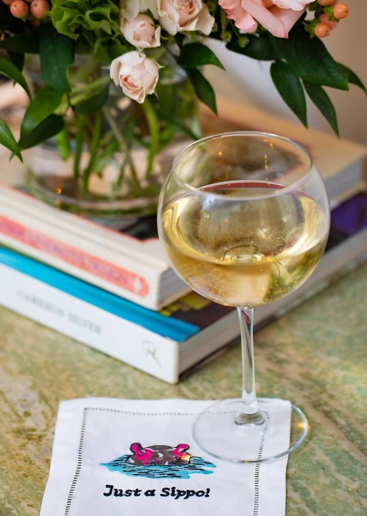 August Morgan Just A Sippo Cocktail Napkins In White 2