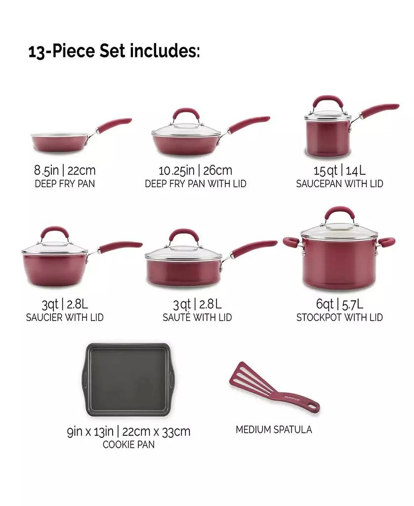 Rachael Ray Create Delicious Aluminum Nonstick Cookware Set, 13 Piece 7