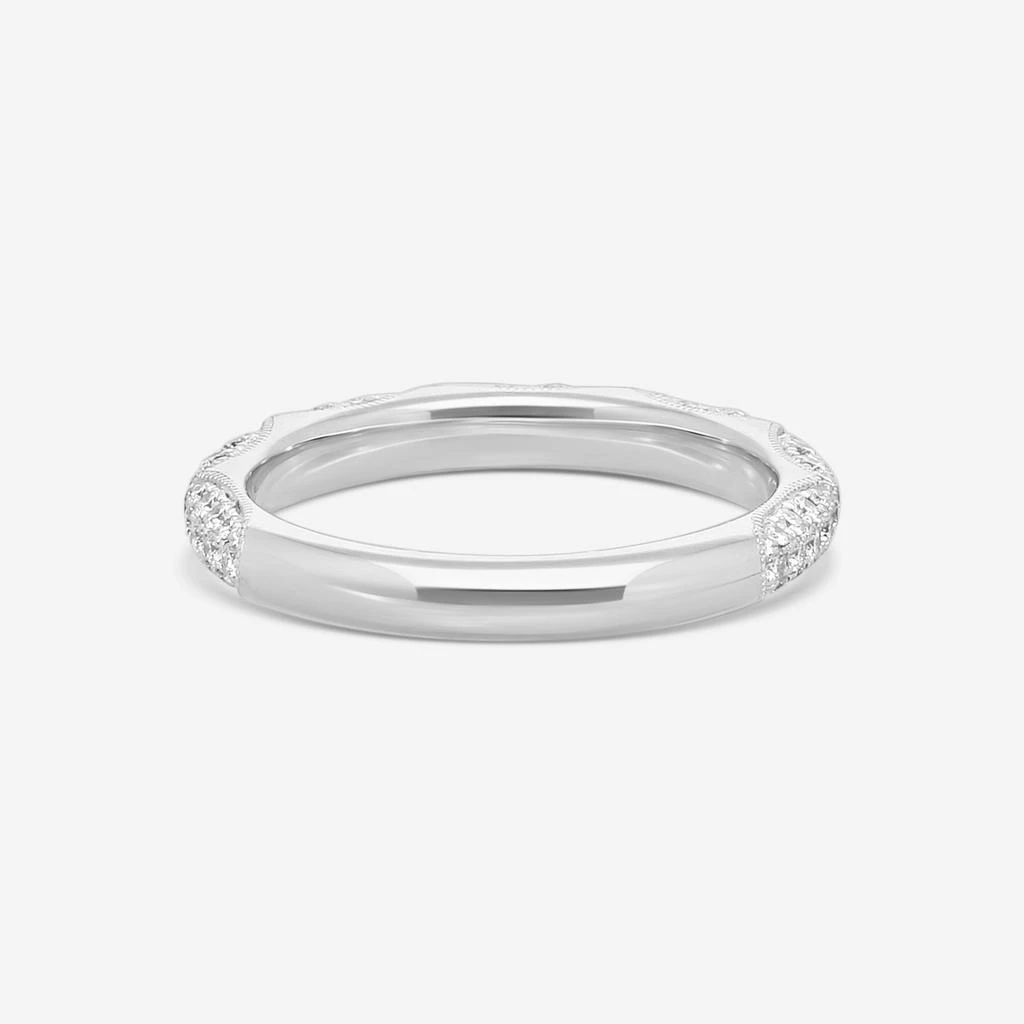 Mémoire Mémoire Vintage 18K White Gold Diamond 3/4 Round Band Ring Sz. 6.5 EMVG104 3