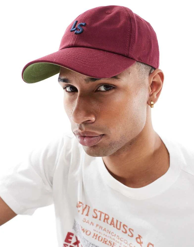 Levi
s Levi
s monogram twill baseball cap in burgundy