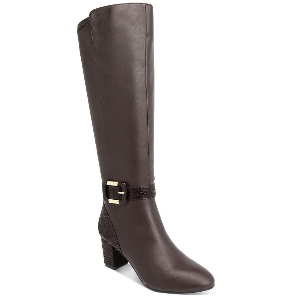 Karen Scott Isabell Womens Faux Leather Tall Knee-High Boots