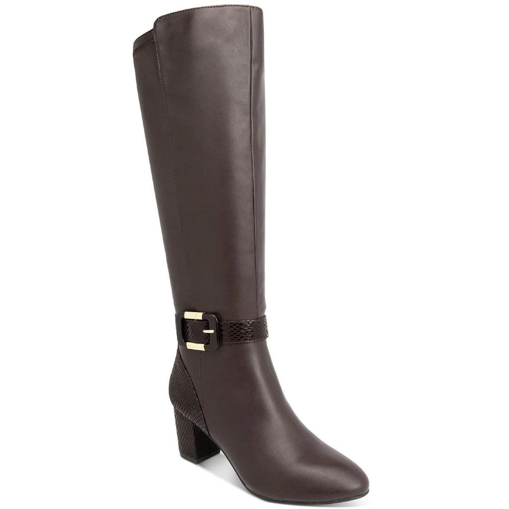 Karen Scott Isabell Womens Faux Leather Tall Knee-High Boots 1