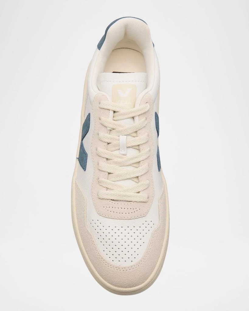 Veja V-90 Mixed Leather Low-Top Sneakers 5