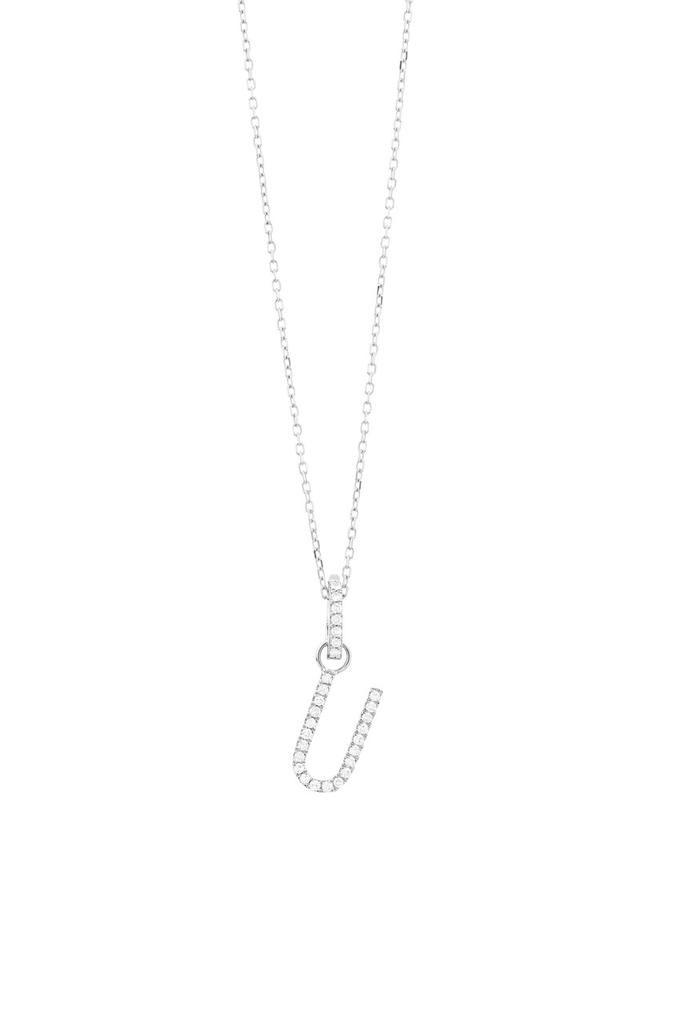 Mozafarian Gold and diamond letter u pendant