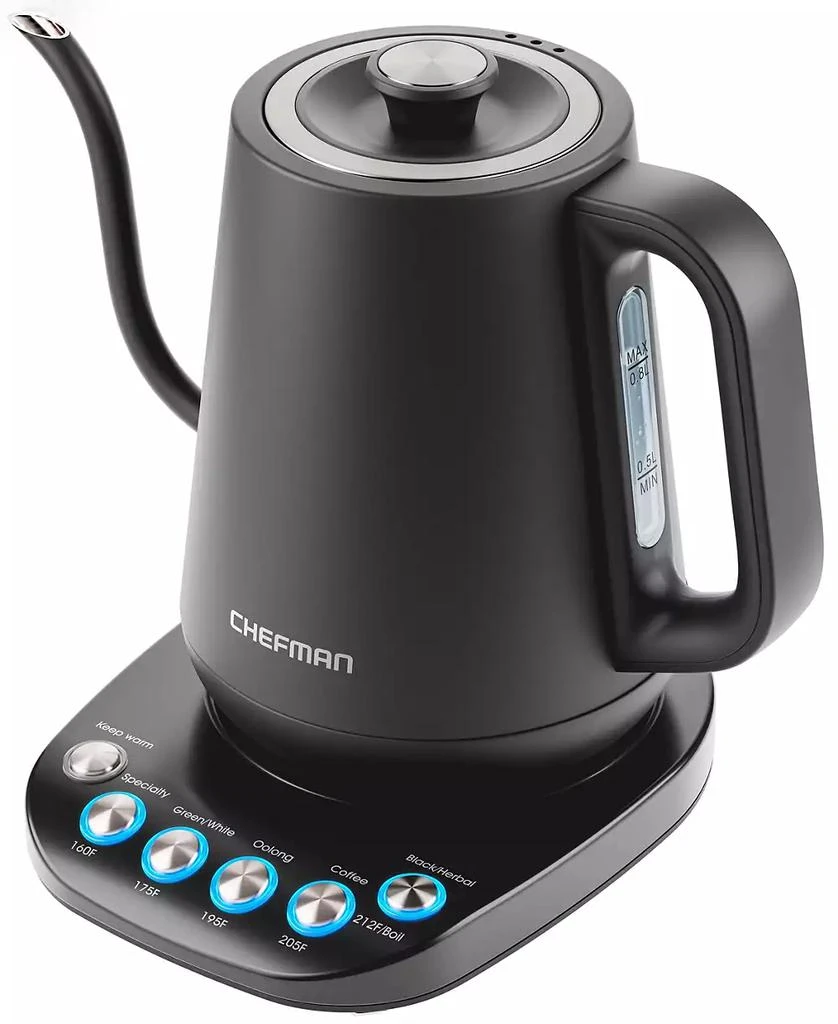 Chefman 0.8L Gooseneck Kettle with 5 Preset Temperatures & Keep Warm Function 2