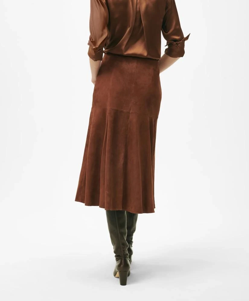 Brooks Brothers Fluted Hem Skirt in Suede 4