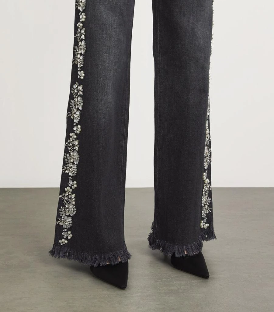 Alice + Olivia Embellished Roxie Straight Jeans 6