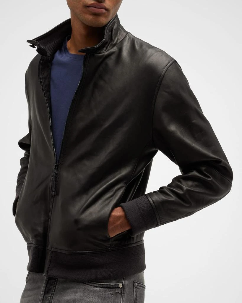 Vince Men's Harrington Leather Bomber Jacket 6