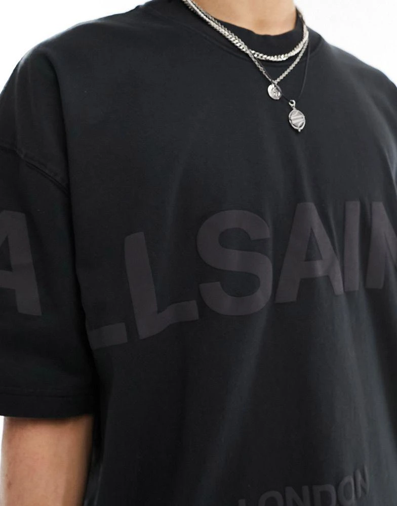 ALL SAINTS AllSaints Biggy tonal logo oversized t-shirt in black 2
