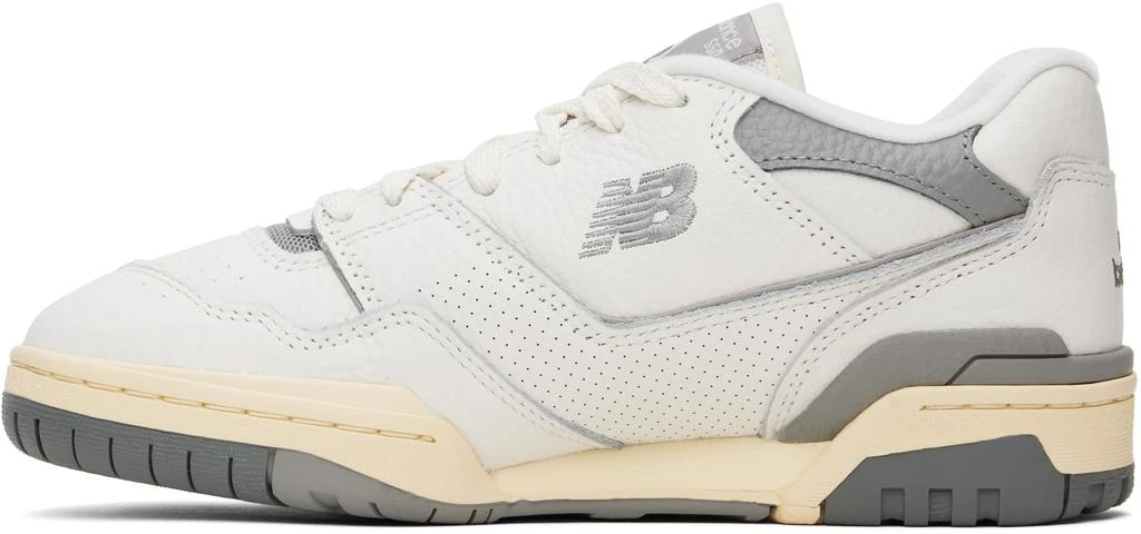 New Balance White & Gray 550 Sneakers 3