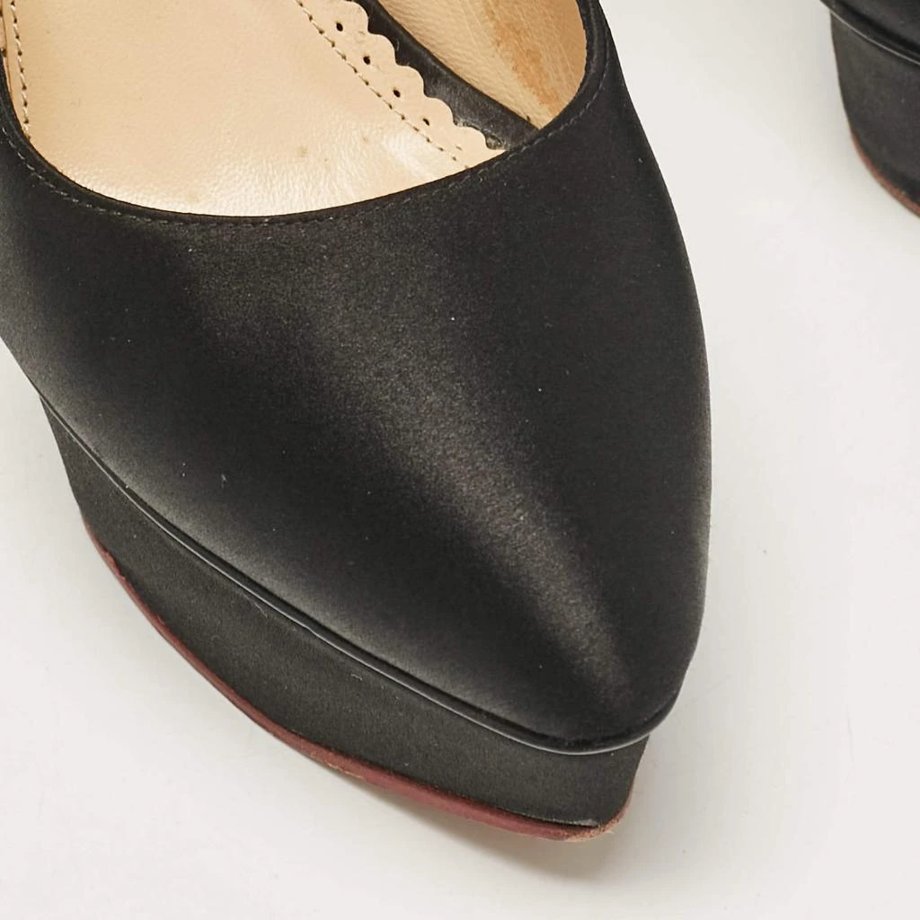 Charlotte Olympia Charlotte Olympia Black Satin Paloma Platform Pumps Size 37.5 7