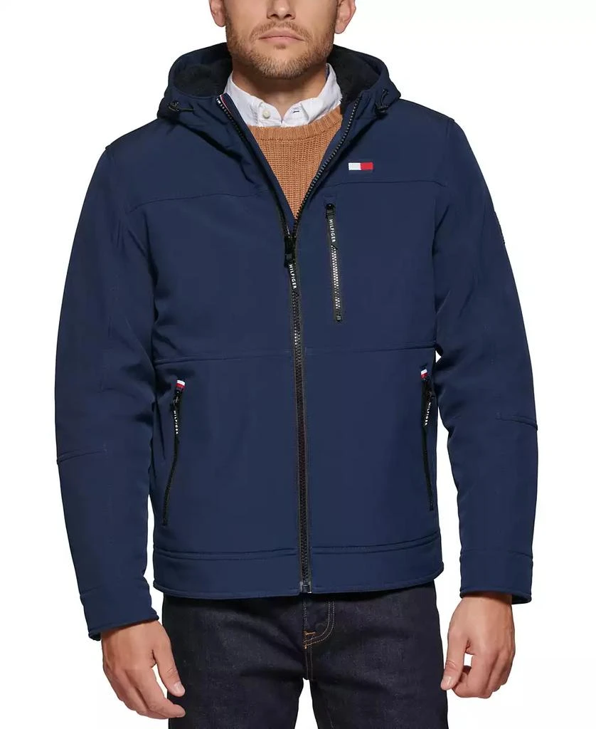 Tommy Hilfiger Men's Sherpa-Lined Softshell Hooded Jacket 1