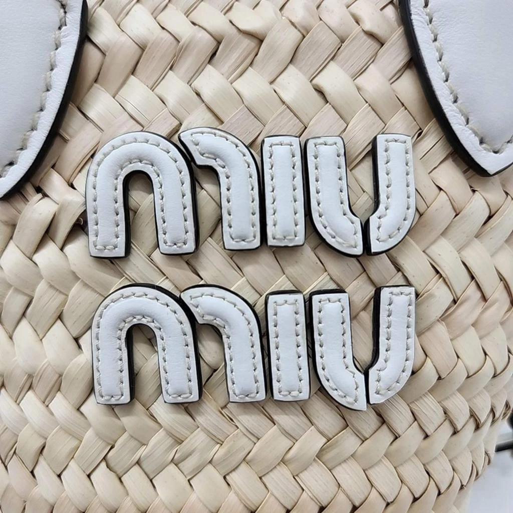 Miu Miu Miu Miu raffia tote and shoulder bag 4