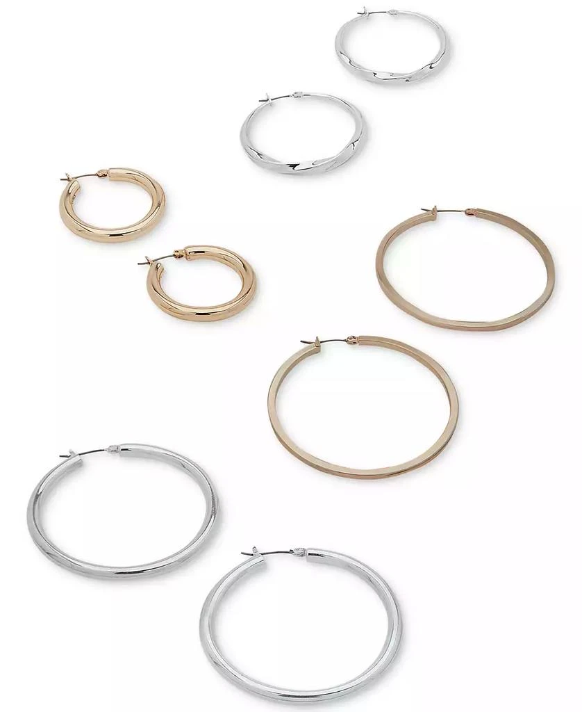 DKNY 2" Thin Hoop Earrings 3