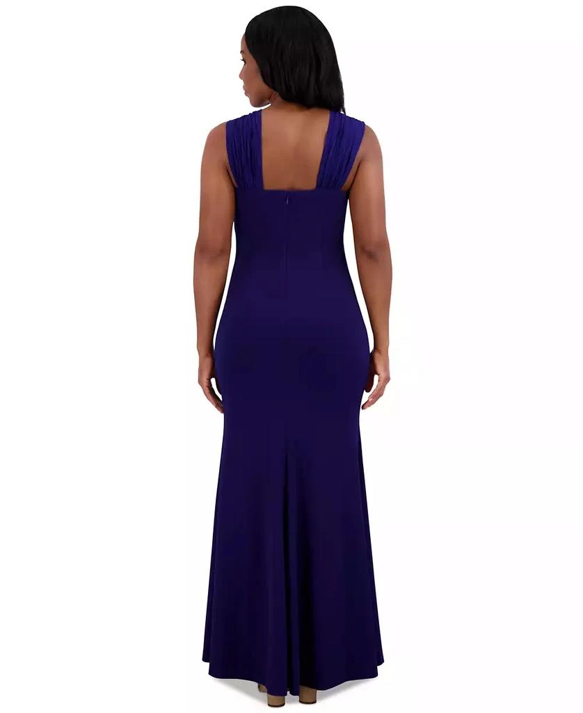 Jessica Howard Women's V-Neck Sleeveless Bow-Trim Gown 3