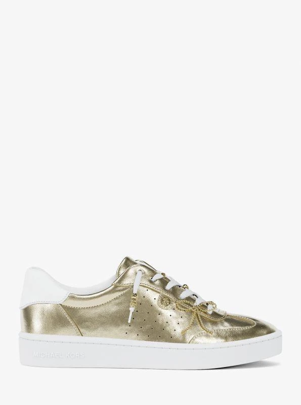 Michael Kors Scotty Embellished Metallic Leather Sneaker 3