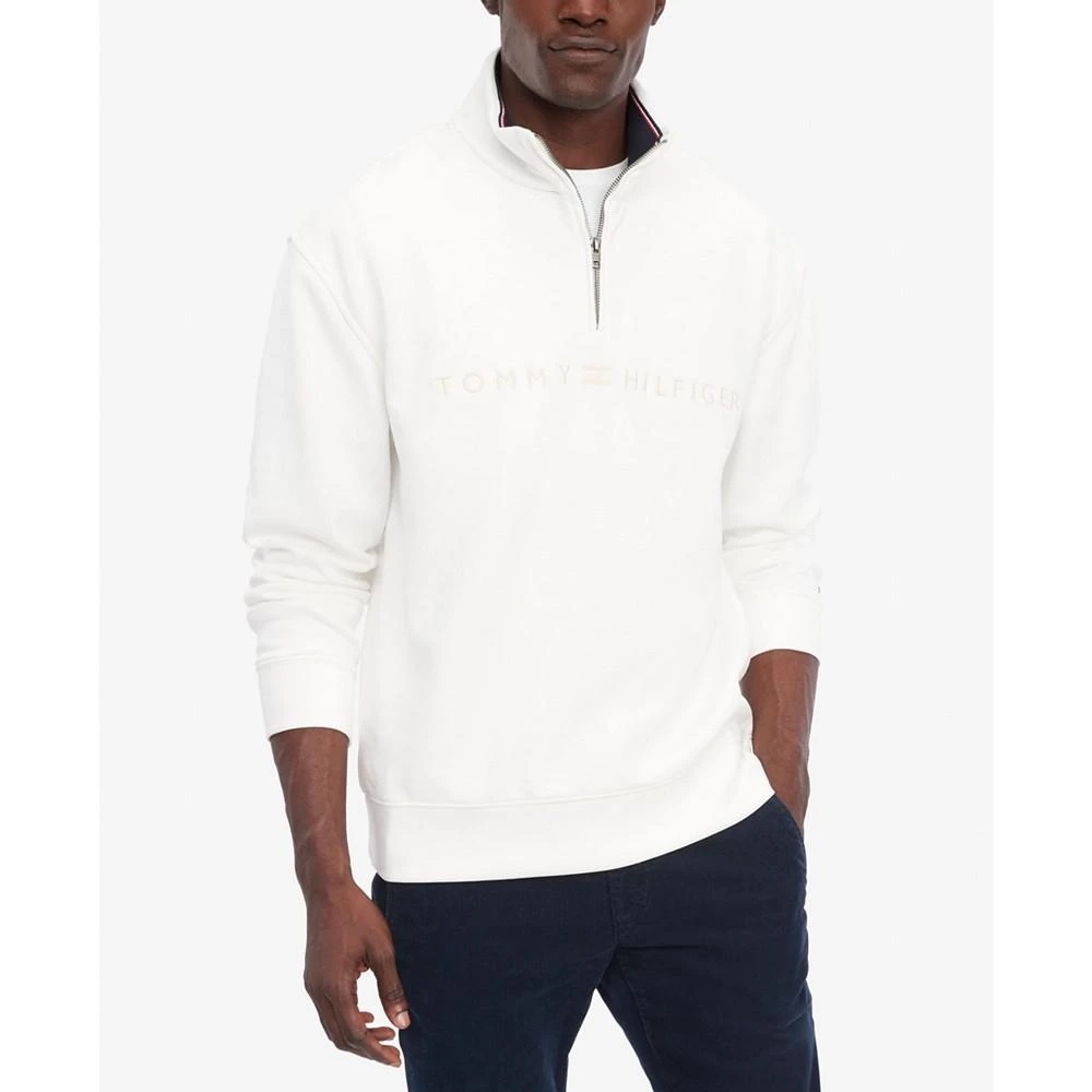 Tommy Hilfiger Men's Mock-Neck Quarter-Zip Interlock Fleece Pullover 1