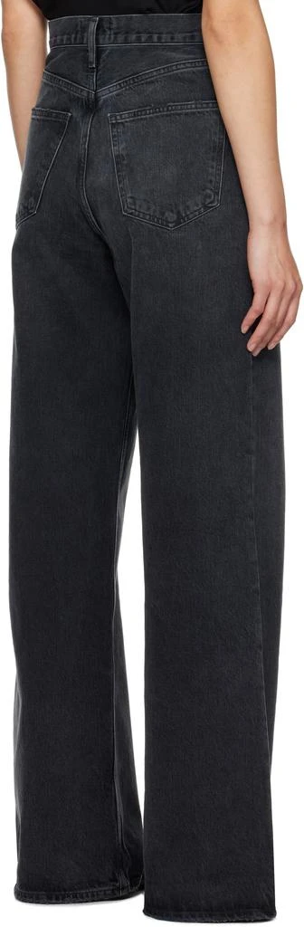 AGOLDE Black Dame High Rise Wide Leg No Cuff Jeans 3