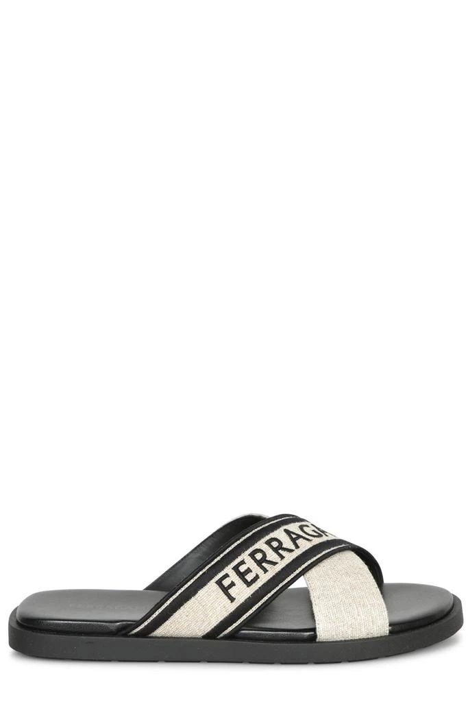 Salvatore Ferragamo Ferragamo Crossover-Strap Slip-On Sandals 1
