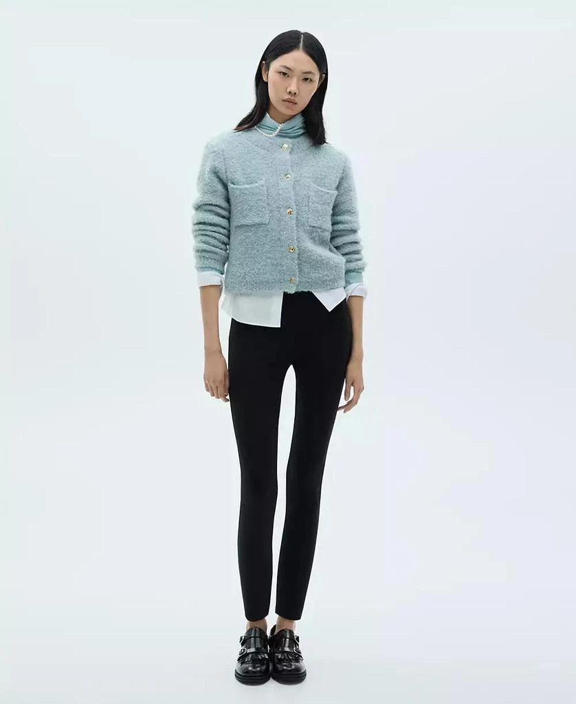 Mango Women's Jewel Buttons Detail Bouclé Knit Sweater 2