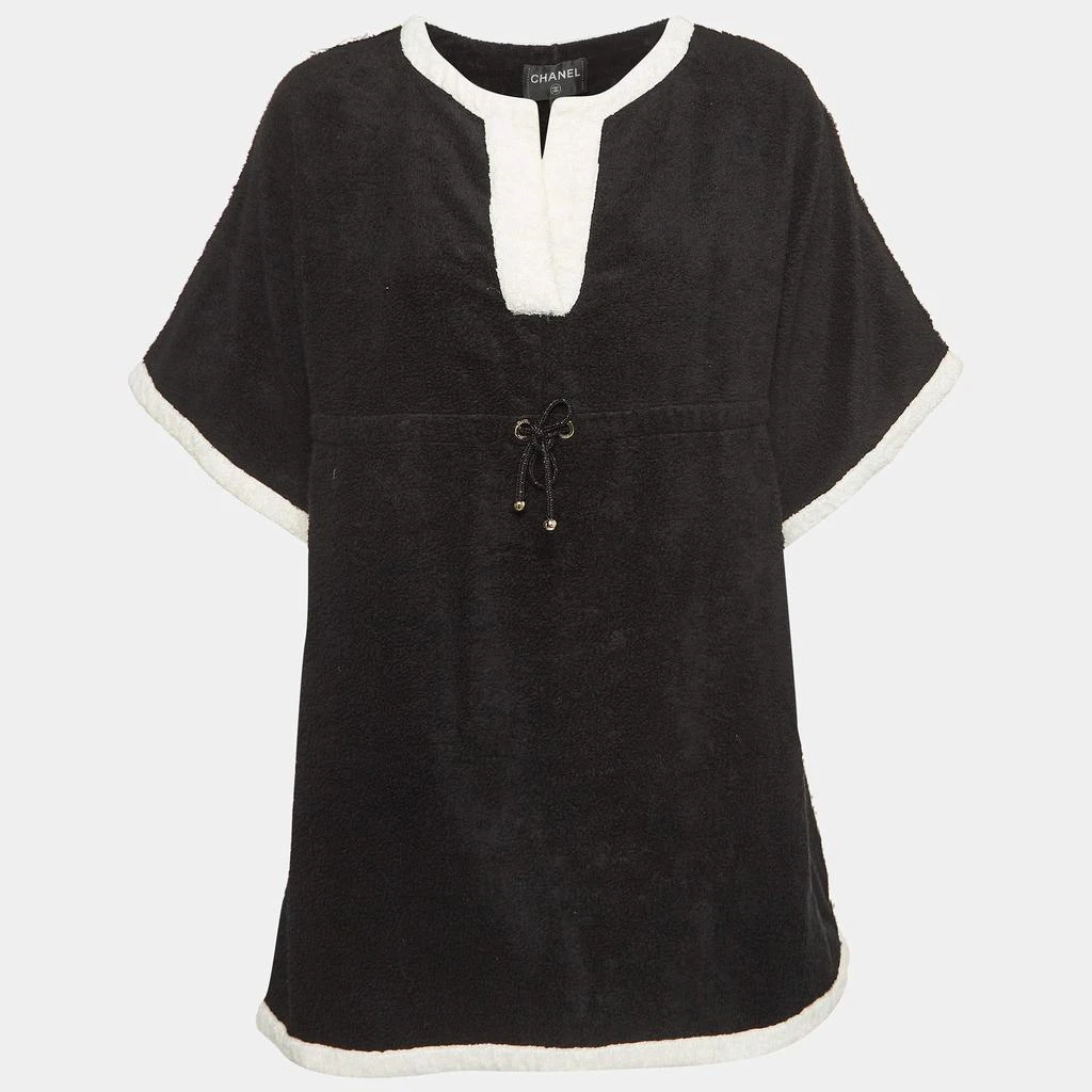 Chanel Chanel Black Terry Coco Beach Mini Cover-Up Dress S 1