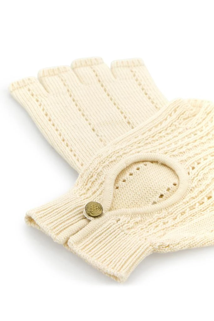 Valentino White cotton blend fingerless gloves 2