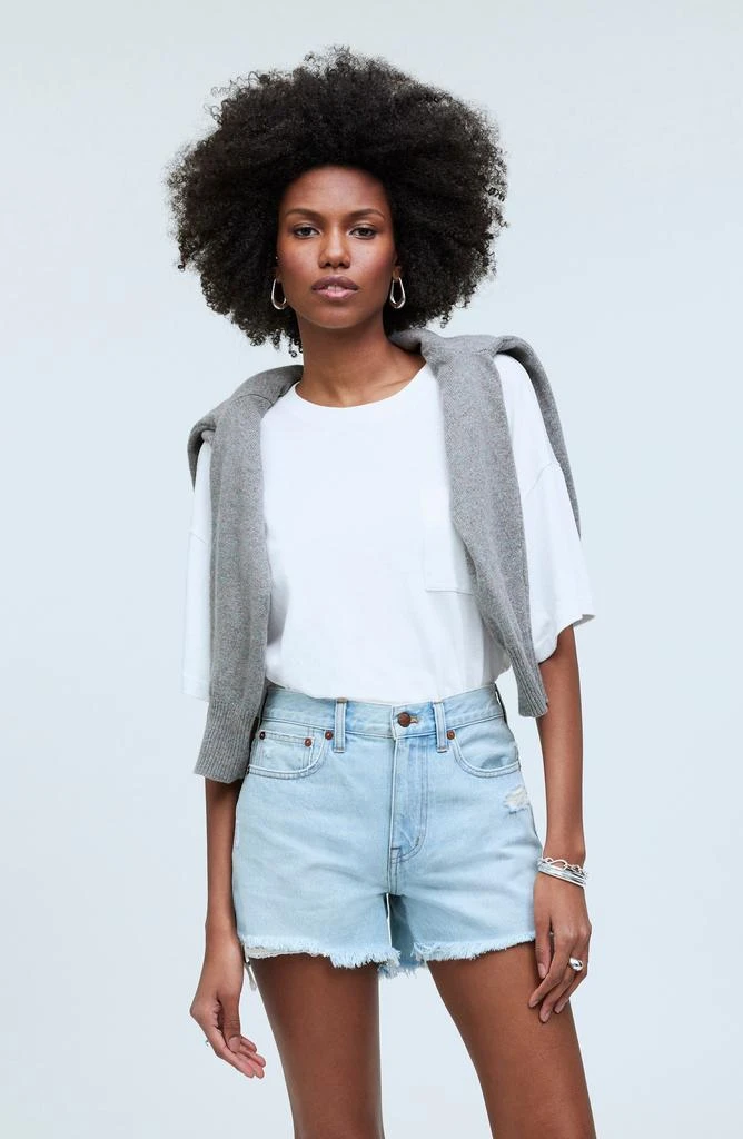 Madewell Step Hem Relaxed Mid Length Denim Shorts 6
