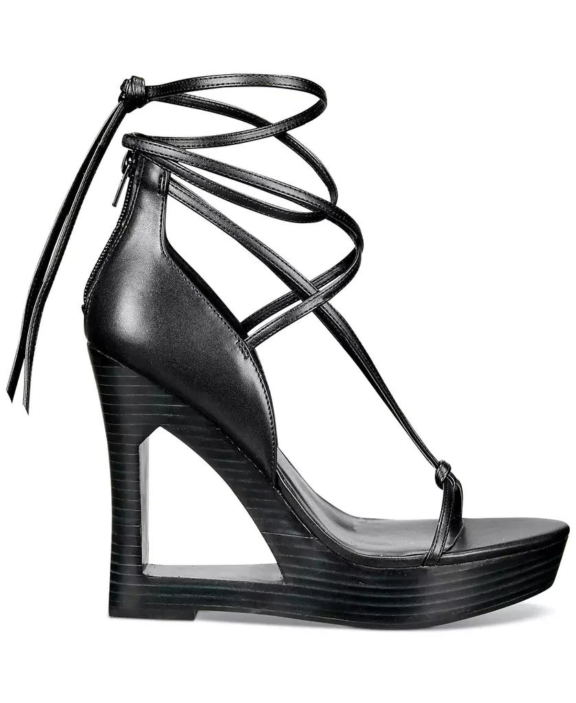 AAJ By Aminah Women's Nina Lace-Up Architectural Wedge Sandals 4
