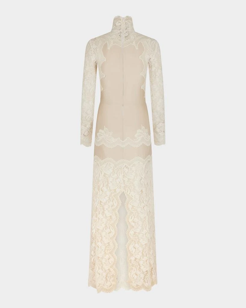 Rabanne Lace Turtleneck Long-Sleeve Illusion Maxi Dress - Dresses & Skirts  - Free Shipping - BeyondStyle