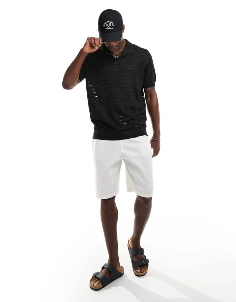 South Beach South Beach oversized knit beach polo in black 2