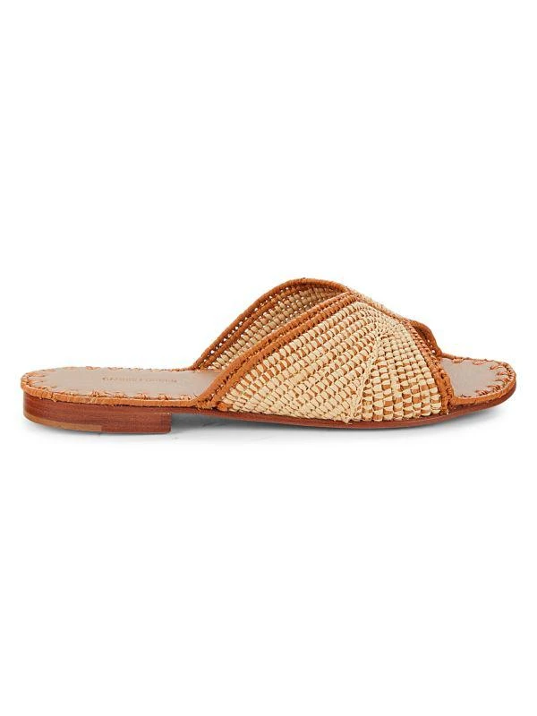 Saks Fifth Avenue Salon Raffia Slide Sandals 1