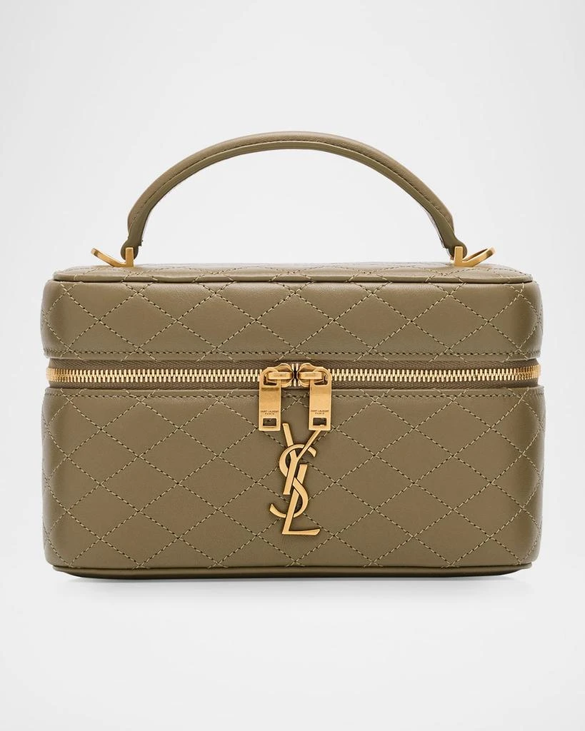 Yves Saint Laurent Gabby Mini Vanity Case in Quilted Leather with Gold Hardware 1