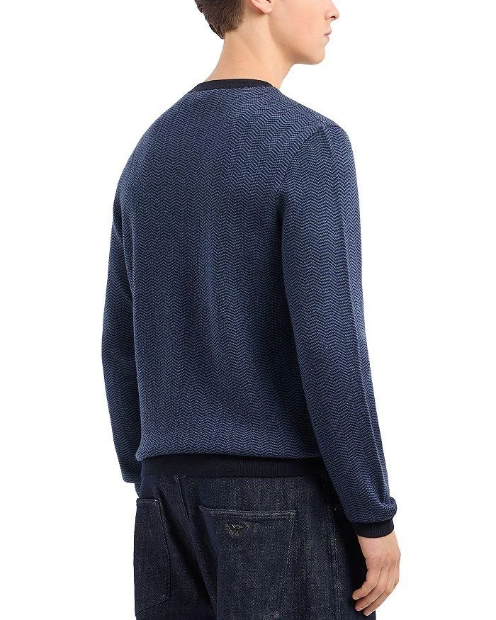Emporio Armani Wool Chevron Jacquard Regular Fit Sweater 3