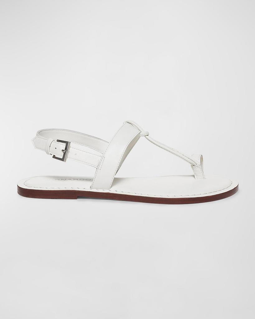 Bernardo Calfskin T-Strap Slingback Sandals