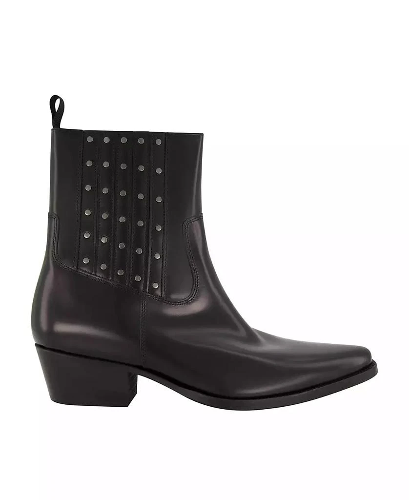 Men\'s Black Leather Studded Chelsea Boots Amazon.com | Santimon Mens Chelsea Boots Dress Party Genuine  main image 2